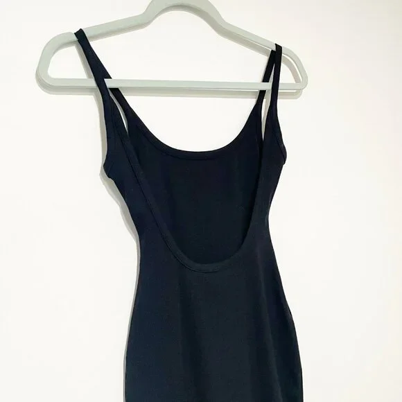 Women's All Things Golden Black The Lux Rib Low Back Mini Sleeveless Dress XS - Picture 5 of 11